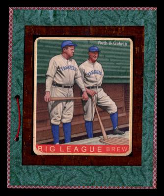 Picture, Helmar Brewing, R319-Helmar Card # 439, Babe RUTH (HOF), Lou GEHRIG (HOF), In Dugout, New York Yankees